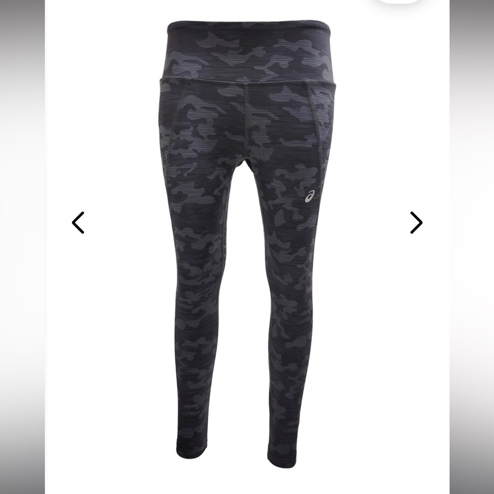 Asics Women's Black Gray Camo High-Waist Leggings